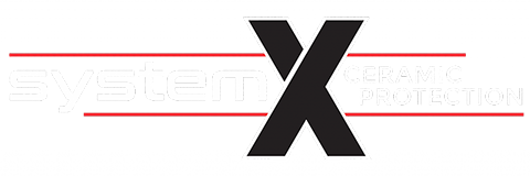 System X Ceramic Protection logo with a large X and red brush strokes, representing the brand.